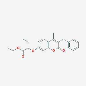 molecular formula C23H24O5 B330830 ethyl 2-[(3-benzyl-4-methyl-2-oxo-2H-chromen-7-yl)oxy]butanoate 