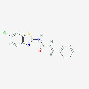 molecular formula C17H13ClN2OS B330835 N-(6-chloro-1,3-benzothiazol-2-yl)-3-(4-methylphenyl)acrylamide 