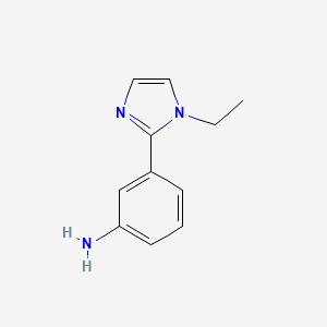 molecular formula C11H13N3 B3308352 3-(1-乙基-1H-咪唑-2-基)苯胺 CAS No. 937673-09-1