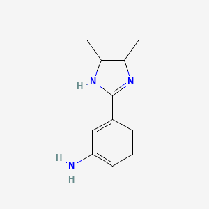 molecular formula C11H13N3 B3308359 3-(4,5-二甲基-1H-咪唑-2-基)苯胺 CAS No. 937685-61-5