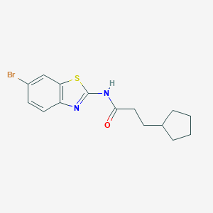 molecular formula C15H17BrN2OS B330836 N-(6-bromo-1,3-benzothiazol-2-yl)-3-cyclopentylpropanamide 