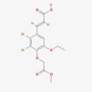 molecular formula C14H14Br2O6 B3308386 (2E)-3-[2,3-dibromo-5-ethoxy-4-(2-methoxy-2-oxoethoxy)phenyl]prop-2-enoic acid CAS No. 938010-96-9