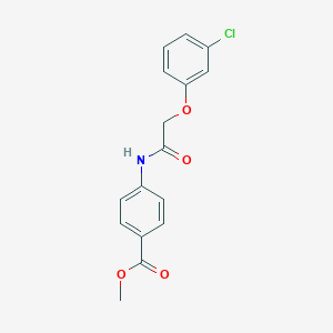 molecular formula C16H14ClNO4 B330842 Methyl 4-{[(3-chlorophenoxy)acetyl]amino}benzoate 