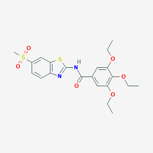 molecular formula C21H24N2O6S2 B330843 3,4,5-triethoxy-N-[6-(methylsulfonyl)-1,3-benzothiazol-2-yl]benzamide 