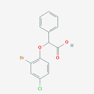 molecular formula C14H10BrClO3 B3308430 2-(2-Bromo-4-chlorophenoxy)-2-phenylacetic acid CAS No. 938259-69-9