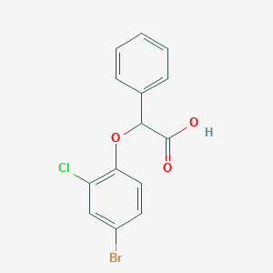 molecular formula C14H10BrClO3 B3308438 2-(4-Bromo-2-chlorophenoxy)-2-phenylacetic acid CAS No. 938261-85-9