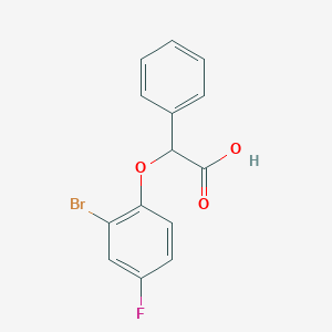 molecular formula C14H10BrFO3 B3308471 2-(2-Bromo-4-fluorophenoxy)-2-phenylacetic acid CAS No. 938299-37-7