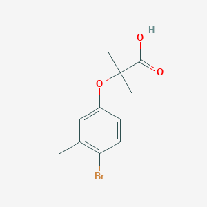 molecular formula C11H13BrO3 B3308485 2-(4-Bromo-3-methylphenoxy)-2-methylpropanoic acid CAS No. 938310-08-8