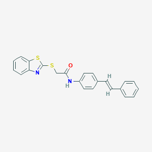 molecular formula C23H18N2OS2 B330851 2-(1,3-benzothiazol-2-ylsulfanyl)-N-[4-(2-phenylvinyl)phenyl]acetamide 