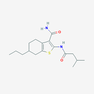 molecular formula C17H26N2O2S B330853 2-[(3-Methylbutanoyl)amino]-6-propyl-4,5,6,7-tetrahydro-1-benzothiophene-3-carboxamide 