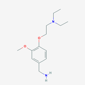 molecular formula C14H24N2O2 B3308553 {4-[2-(二乙氨基)乙氧基]-3-甲氧基苯基}甲胺 CAS No. 938349-56-5