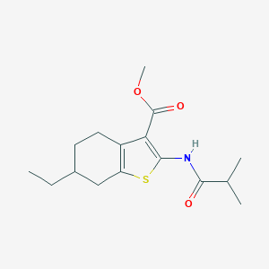molecular formula C16H23NO3S B330858 Methyl 6-ethyl-2-(isobutyrylamino)-4,5,6,7-tetrahydro-1-benzothiophene-3-carboxylate 