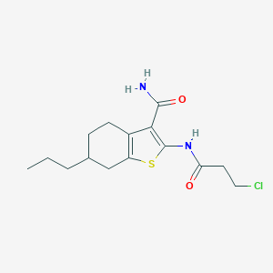molecular formula C15H21ClN2O2S B330862 2-[(3-Chloropropanoyl)amino]-6-propyl-4,5,6,7-tetrahydro-1-benzothiophene-3-carboxamide 