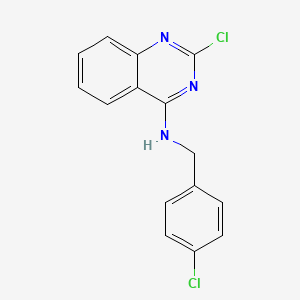 molecular formula C15H11Cl2N3 B3308632 2-chloro-N-[(4-chlorophenyl)methyl]quinazolin-4-amine CAS No. 938524-91-5