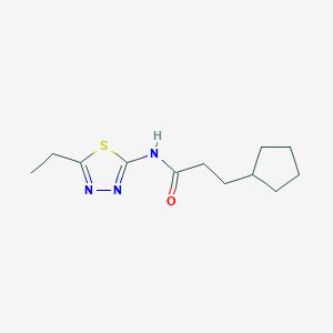 molecular formula C12H19N3OS B330864 3-cyclopentyl-N-(5-ethyl-1,3,4-thiadiazol-2-yl)propanamide 