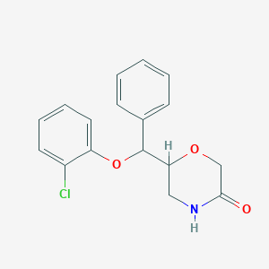 molecular formula C17H16ClNO3 B3308649 6-((2-Chlorophenoxy)(phenyl)methyl)morpholin-3-one CAS No. 93886-33-0