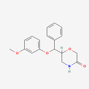 6-((3-Methoxyphenoxy)(phenyl)methyl)morpholin-3-one