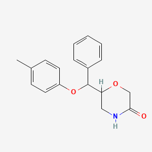 molecular formula C18H19NO3 B3308659 6-(Phenyl(p-tolyloxy)methyl)morpholin-3-one CAS No. 93886-35-2