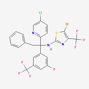 molecular formula C24H14BrClF7N3S B3308669 5-Bromo-N-(1-(5-chloropyridin-2-yl)-1-(3-fluoro-5-(trifluoromethyl)phenyl)-2-phenylethyl)-4-(trifluoromethyl)thiazol-2-amine CAS No. 939038-64-9