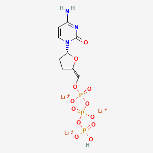 molecular formula C9H13Li3N3O12P3 B3308676 Trilithium;[[[(2S,5R)-5-(4-amino-2-oxopyrimidin-1-yl)oxolan-2-yl]methoxy-oxidophosphoryl]oxy-oxidophosphoryl] hydrogen phosphate CAS No. 93939-77-6