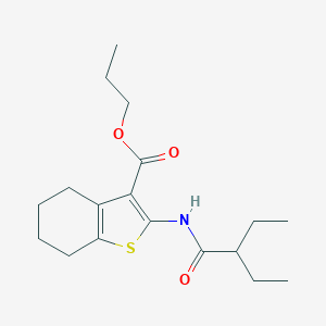 molecular formula C18H27NO3S B330871 Propyl 2-[(2-ethylbutanoyl)amino]-4,5,6,7-tetrahydro-1-benzothiophene-3-carboxylate 