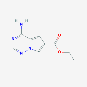 molecular formula C9H10N4O2 B3308757 Ethyl 4-aminopyrrolo[2,1-F][1,2,4]triazine-6-carboxylate CAS No. 939808-08-9