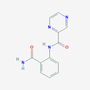 molecular formula C12H10N4O2 B330876 N-(2-carbamoylphenyl)pyrazine-2-carboxamide 