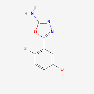 molecular formula C9H8BrN3O2 B3308771 5-(2-Bromo-5-methoxyphenyl)-1,3,4-oxadiazol-2-amine CAS No. 939962-84-2