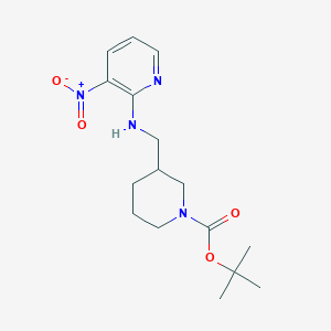 molecular formula C16H24N4O4 B3308785 3-[(3-Nitro-pyridin-2-ylamino)-methyl]-piperidine-1-carboxylic acid tert-butyl ester CAS No. 939986-17-1