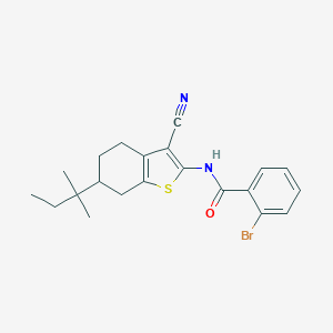 molecular formula C21H23BrN2OS B330879 2-bromo-N-[3-cyano-6-(2-methylbutan-2-yl)-4,5,6,7-tetrahydro-1-benzothiophen-2-yl]benzamide 