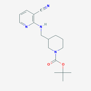 molecular formula C17H24N4O2 B3308794 3-[(3-Cyano-pyridin-2-ylamino)-methyl]-piperidine-1-carboxylic acid tert-butyl ester CAS No. 939986-21-7