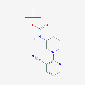 molecular formula C16H22N4O2 B3308797 (3'-Cyano-3,4,5,6-tetrahydro-2H-[1,2']bipyridinyl-3-yl)-carbamic acid tert-butyl ester CAS No. 939986-24-0