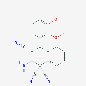 molecular formula C21H20N4O2 B330881 2-amino-4-(2,3-dimethoxyphenyl)-4a,5,6,7-tetrahydro-1,1,3(4H)-naphthalenetricarbonitrile 