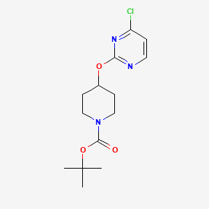 molecular formula C14H20ClN3O3 B3308817 tert-Butyl 4-((4-chloropyrimidin-2-yl)oxy)piperidine-1-carboxylate CAS No. 939986-46-6