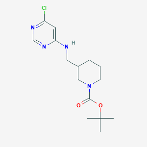 molecular formula C15H23ClN4O2 B3308833 3-[(6-Chloro-pyrimidin-4-ylamino)-methyl]-piperidine-1-carboxylic acid tert-butyl ester CAS No. 939986-78-4