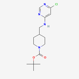 molecular formula C15H23ClN4O2 B3308839 4-[(6-Chloro-pyrimidin-4-ylamino)-methyl]-piperidine-1-carboxylic acid tert-butyl ester CAS No. 939986-79-5