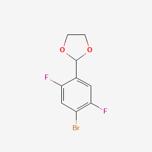 molecular formula C9H7BrF2O2 B3308868 2-(4-溴-2,5-二氟苯基)-1,3-二氧戊环 CAS No. 940314-57-8