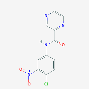 molecular formula C11H7ClN4O3 B330889 N-(4-chloro-3-nitrophenyl)pyrazine-2-carboxamide 