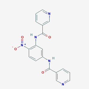 molecular formula C18H13N5O4 B330893 N-{2-nitro-5-[(3-pyridinylcarbonyl)amino]phenyl}nicotinamide 