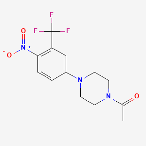 molecular formula C13H14F3N3O3 B3308930 1-[4-[4-Nitro-3-(trifluoromethyl)phenyl]-1-piperazinyl]ethanone CAS No. 940860-26-4