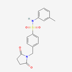 molecular formula C18H18N2O4S B3308942 4-((2,5-dioxopyrrolidin-1-yl)methyl)-N-(m-tolyl)benzenesulfonamide CAS No. 940984-02-1