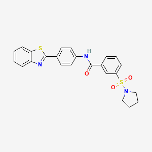 molecular formula C24H21N3O3S2 B3308958 N-[4-(1,3-benzothiazol-2-yl)phenyl]-3-(pyrrolidin-1-ylsulfonyl)benzamide CAS No. 941000-09-5