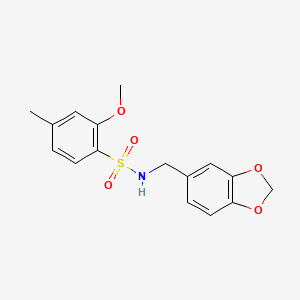 molecular formula C16H17NO5S B3308985 N-(1,3-benzodioxol-5-ylmethyl)-2-methoxy-4-methylbenzenesulfonamide CAS No. 941261-07-0