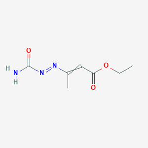 molecular formula C7H11N3O3 B3308992 2-Butenoic acid, 3-[(aminocarbonyl)azo]-, ethyl ester CAS No. 94127-05-6