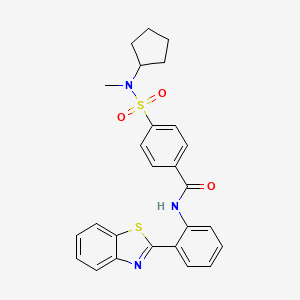 molecular formula C26H25N3O3S2 B3309034 N-[2-(1,3-benzothiazol-2-yl)phenyl]-4-[cyclopentyl(methyl)sulfamoyl]benzamide CAS No. 941870-50-4