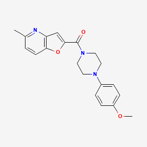 molecular formula C20H21N3O3 B3309074 (4-(4-Methoxyphenyl)piperazin-1-yl)(5-methylfuro[3,2-b]pyridin-2-yl)methanone CAS No. 941881-05-6