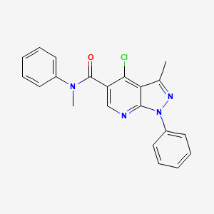 molecular formula C21H17ClN4O B3309094 4-chloro-N,3-dimethyl-N,1-diphenyl-1H-pyrazolo[3,4-b]pyridine-5-carboxamide CAS No. 941885-60-5