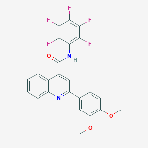molecular formula C24H15F5N2O3 B330910 2-(3,4-dimethoxyphenyl)-N-(pentafluorophenyl)quinoline-4-carboxamide 