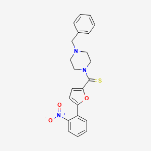 molecular formula C22H21N3O3S B3309118 (4-Benzylpiperazin-1-yl)(5-(2-nitrophenyl)furan-2-yl)methanethione CAS No. 941897-02-5