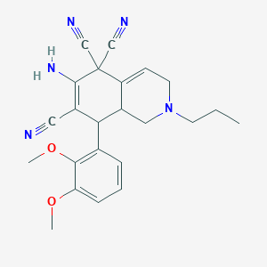 6-amino-8-(2,3-dimethoxyphenyl)-2-propyl-2,3,8,8a-tetrahydro-5,5,7(1H)-isoquinolinetricarbonitrile